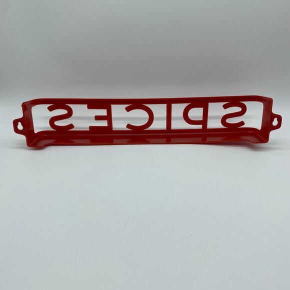 Lustro-Ware Red SPICES Hanging Wall Spice Rack Plastic Mid Century Kitschy Retro - Picture 3 of 7